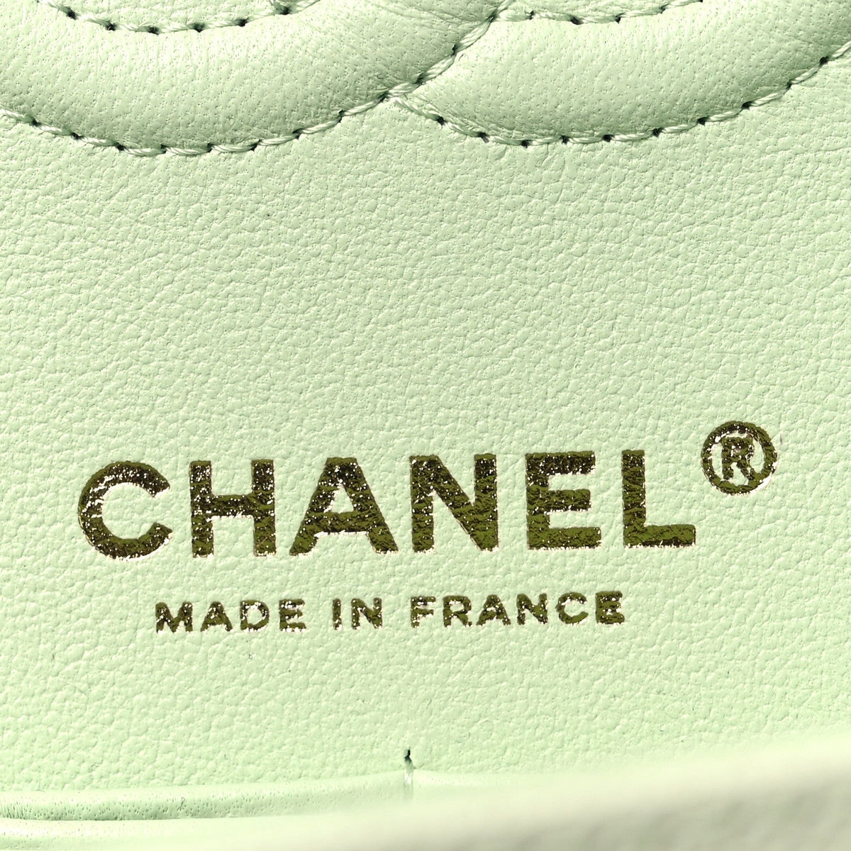 Caviar Quilted Small Double Flap Light Green At My store