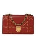 Calfskin Studded Diorama Flap Bag Red AT My store