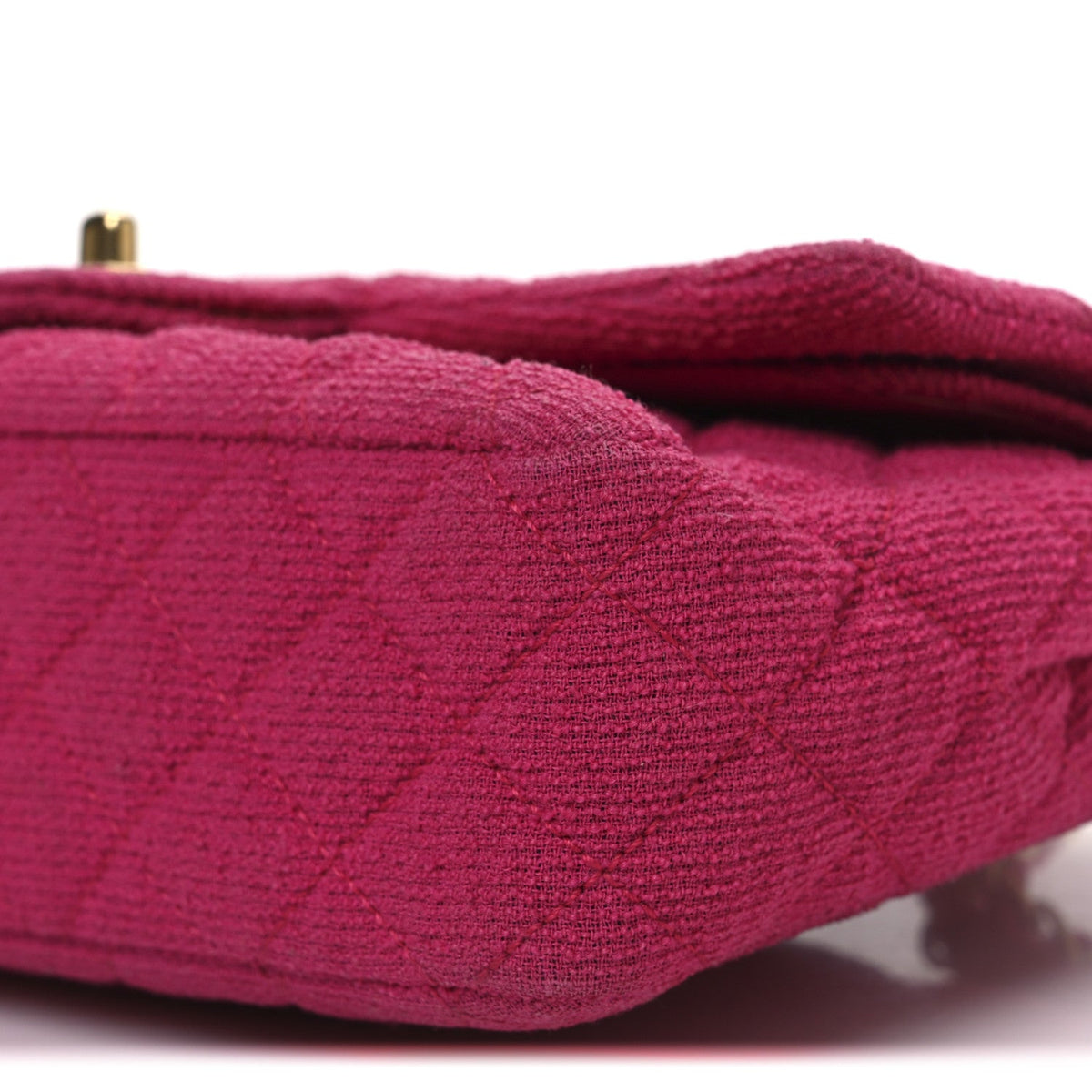 Tweed Quilted Medium Double Flap Fuchsia At My store