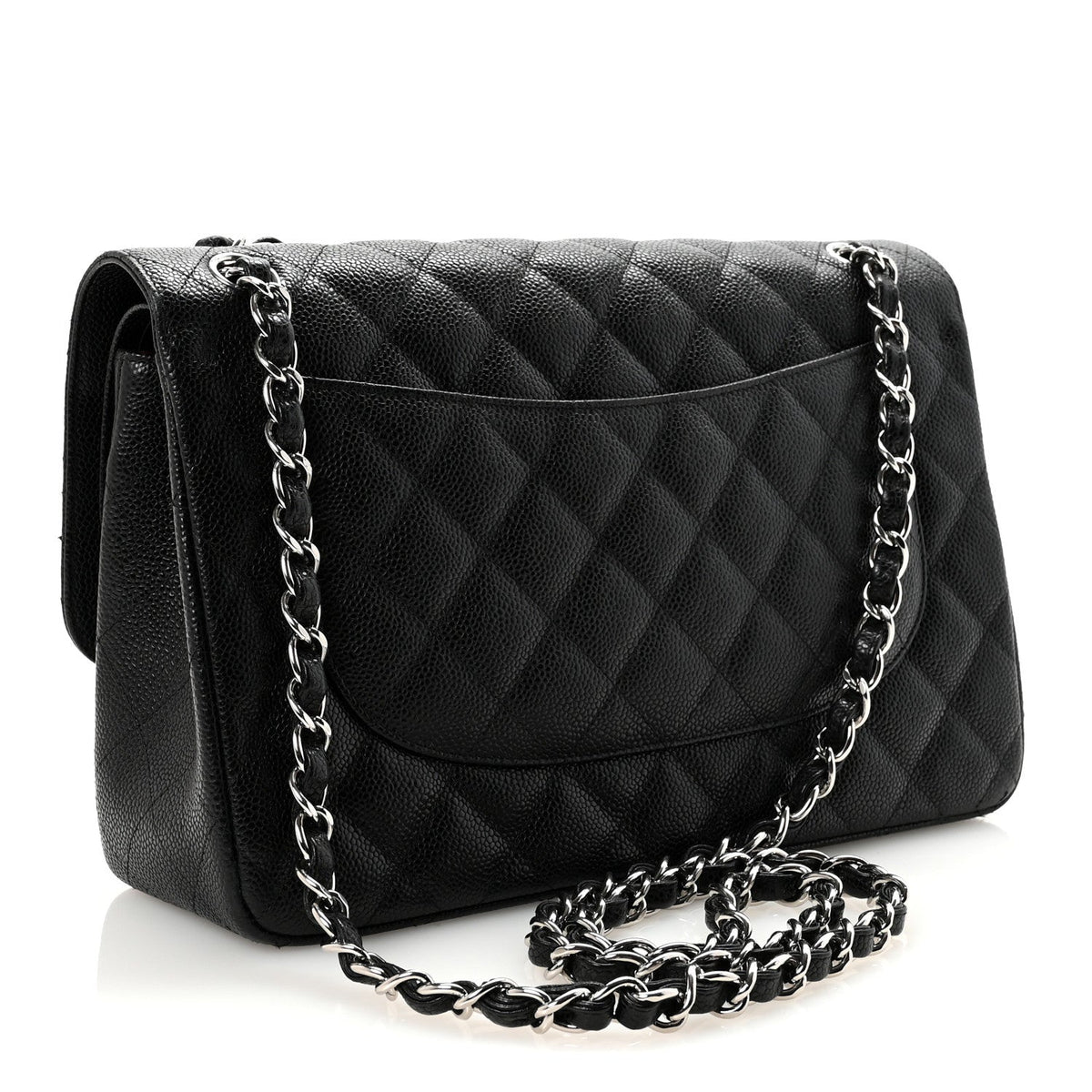Caviar Quilted Jumbo Double Flap Black At My store