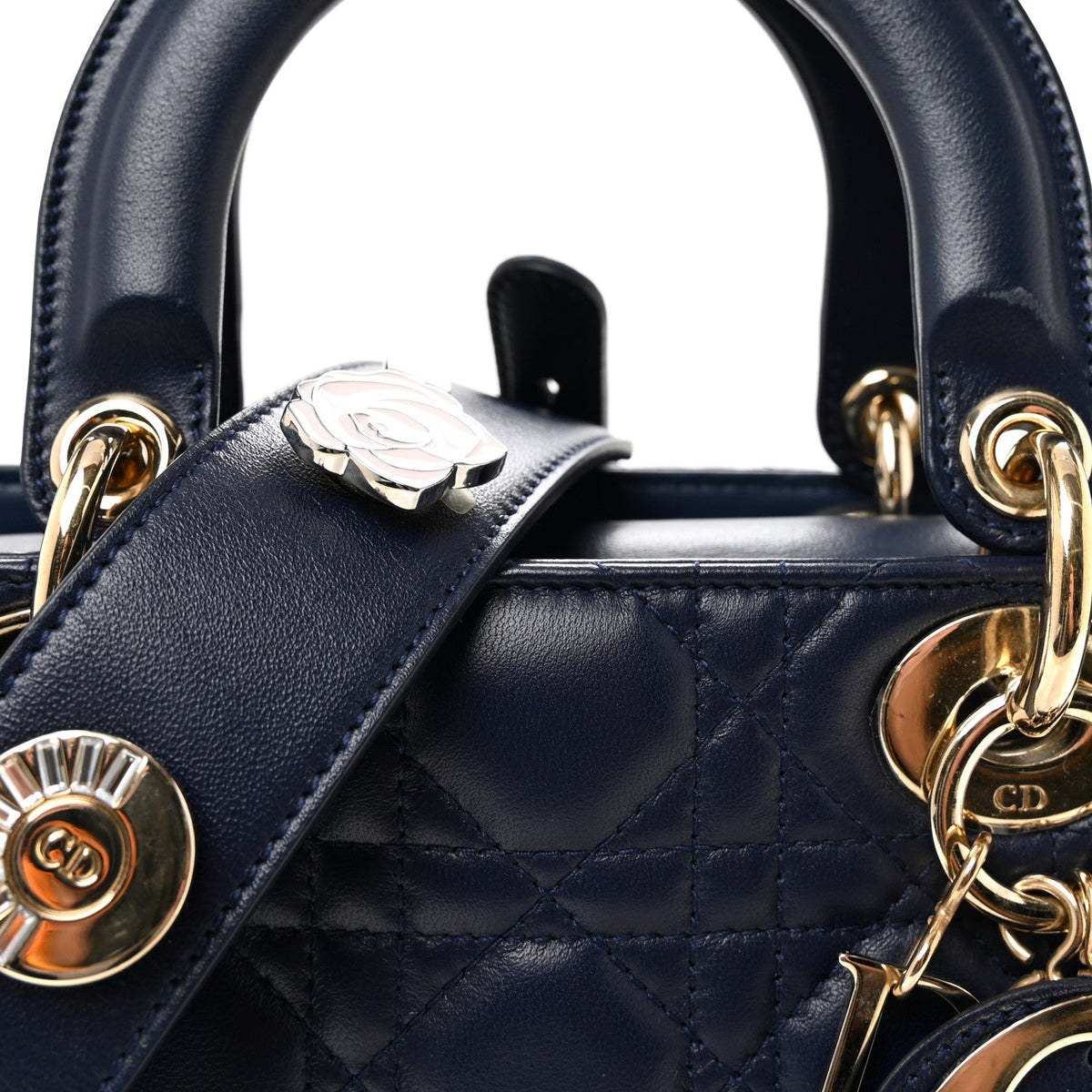 Lambskin Cannage Small Lucky Badges My Lady Dior Navy AT My store