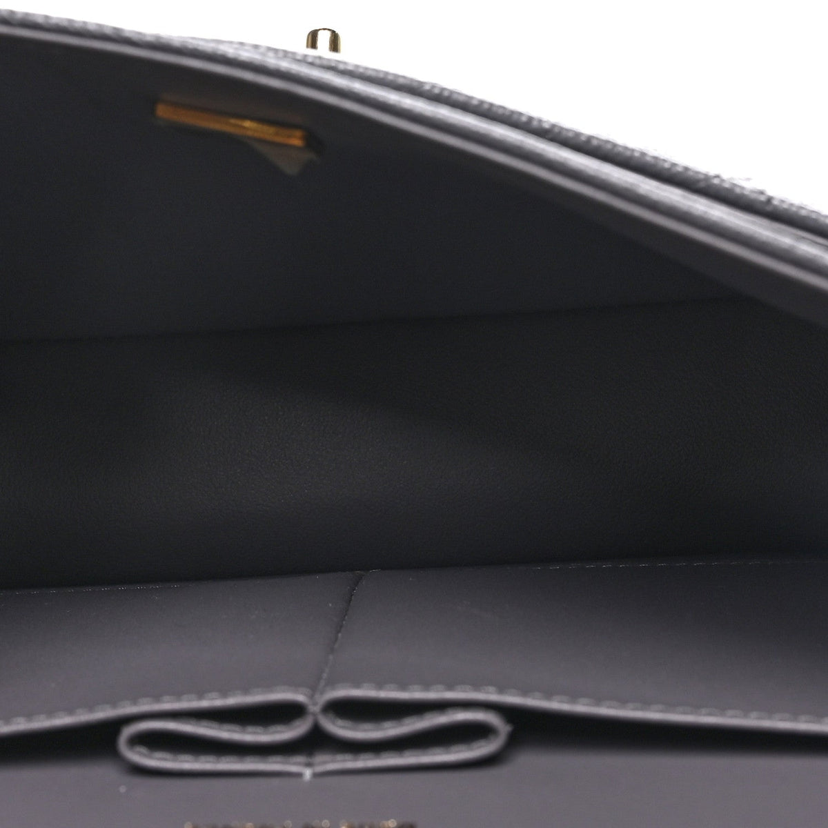 Caviar Quilted Medium Double Flap Dark Grey At My store