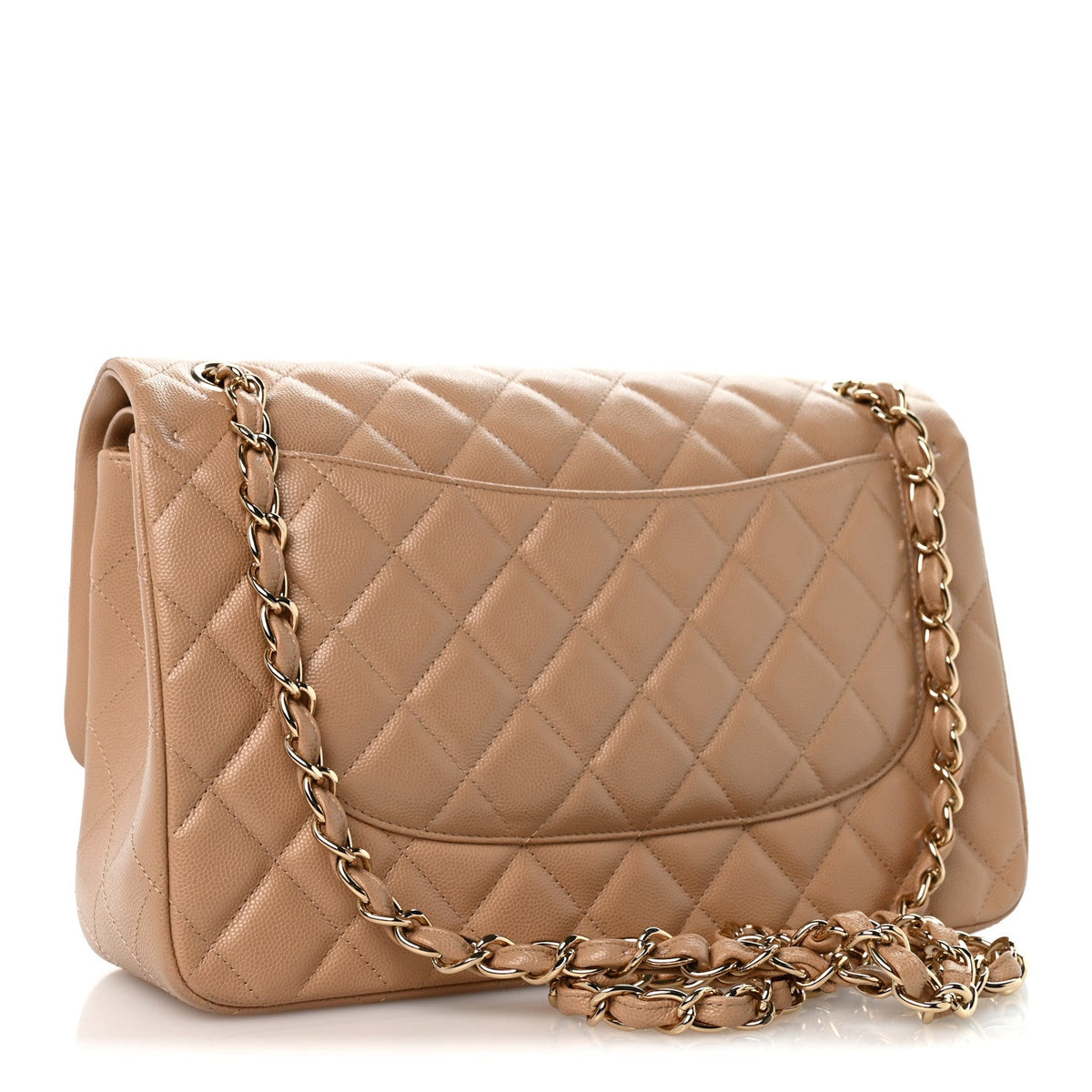 Caviar Quilted Jumbo Double Flap Beige Clair At My store