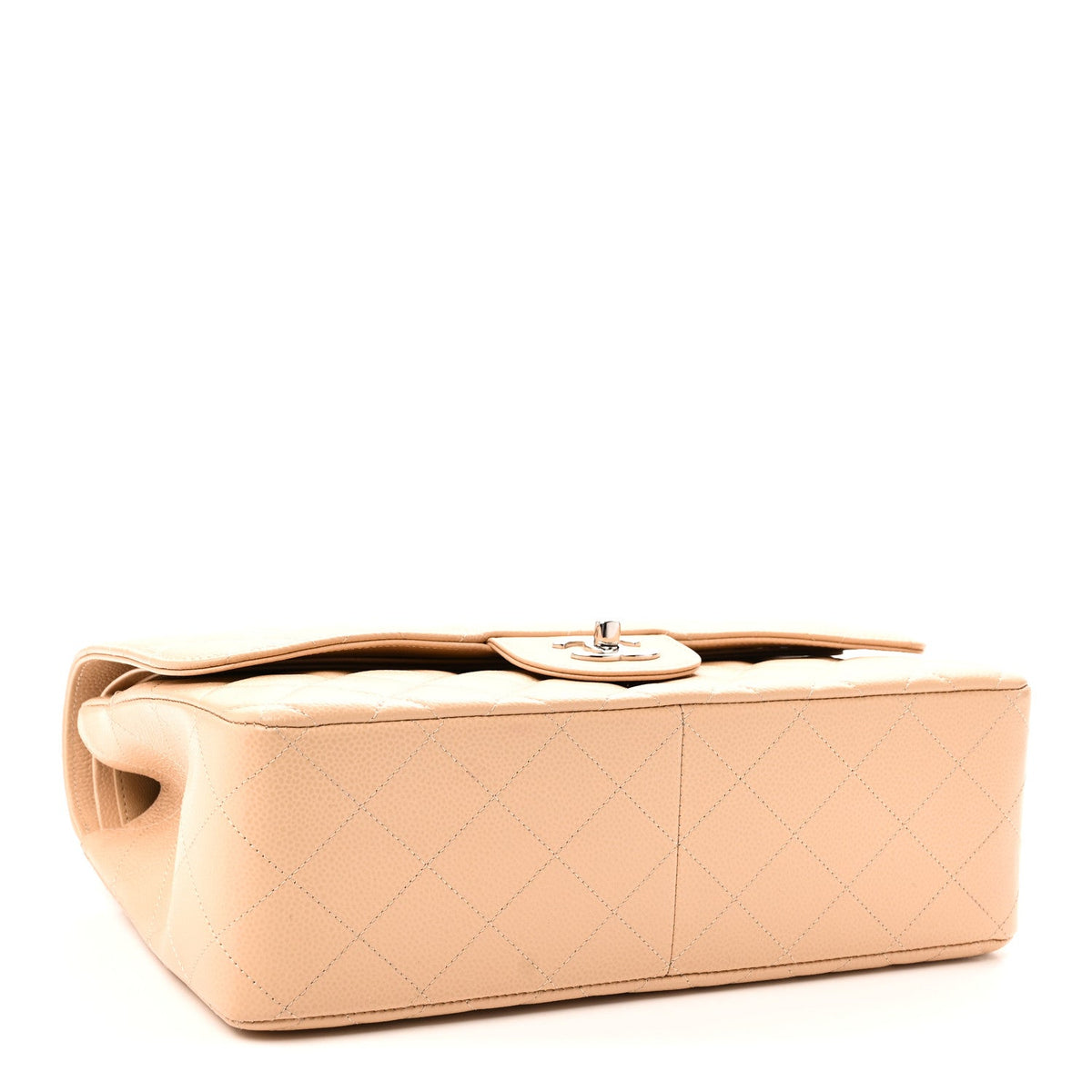 Caviar Quilted Jumbo Double Flap Beige At My store