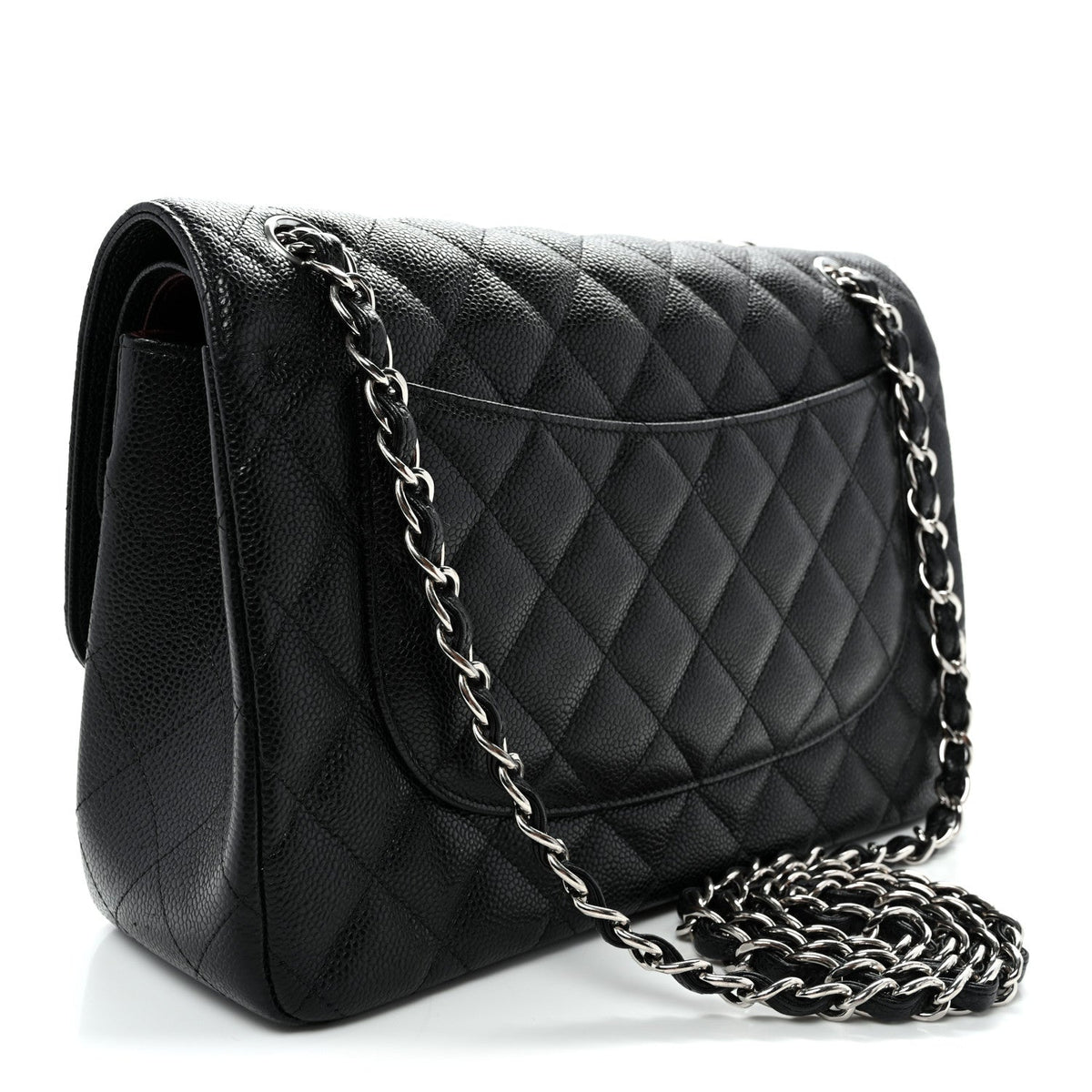 Caviar Quilted Jumbo Double Flap Black At My store