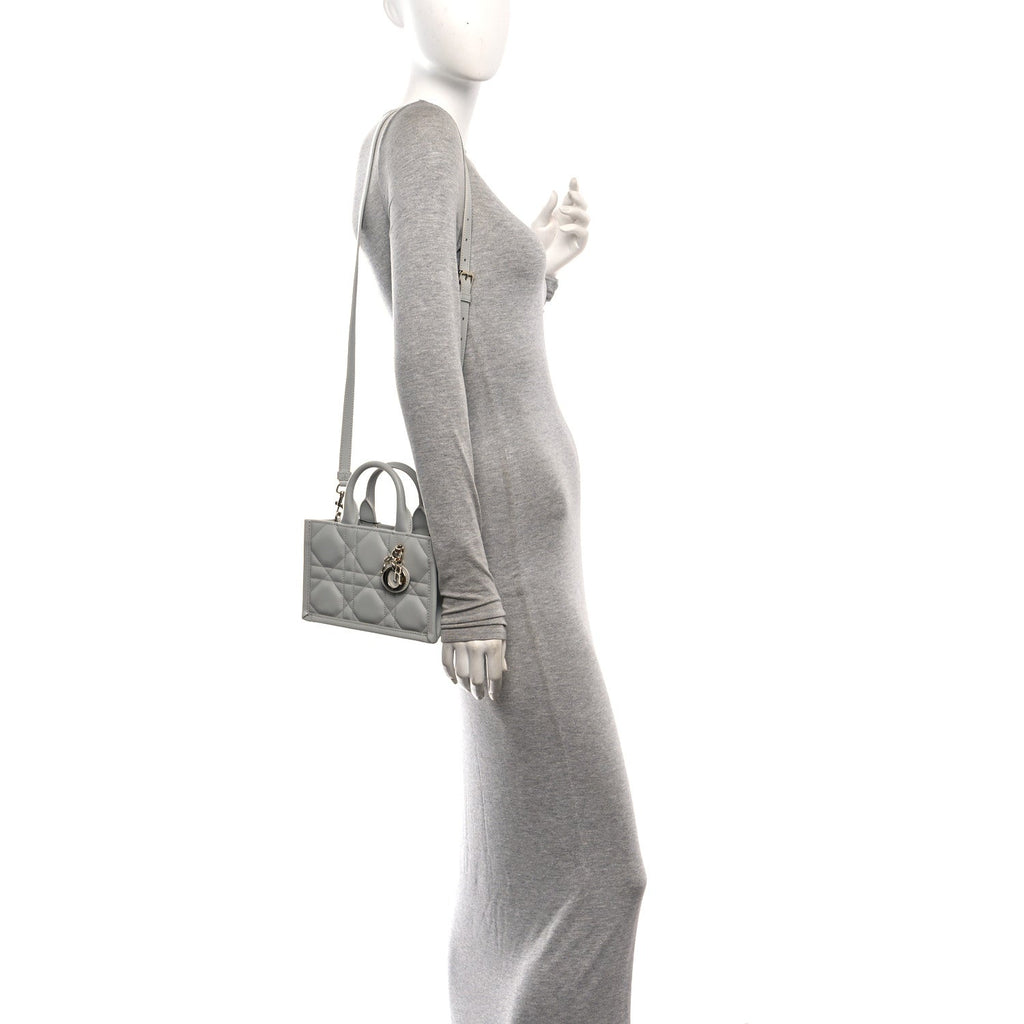 Calfskin Macrocannage Mini Book Tote Grey AT My store