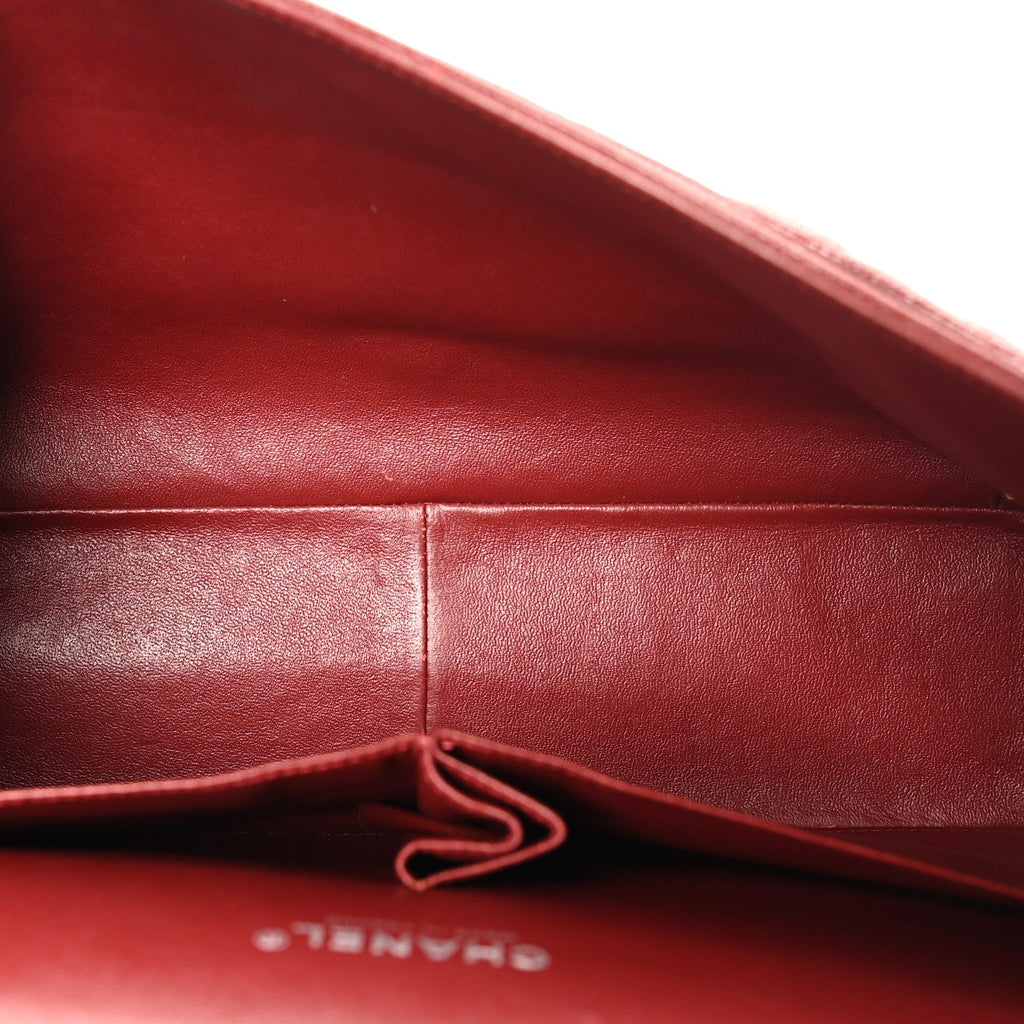 Caviar Quilted Maxi Double Flap Dark Red At My store