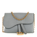 Goatskin Nano Saddle Chain Pouch Blue AT My store