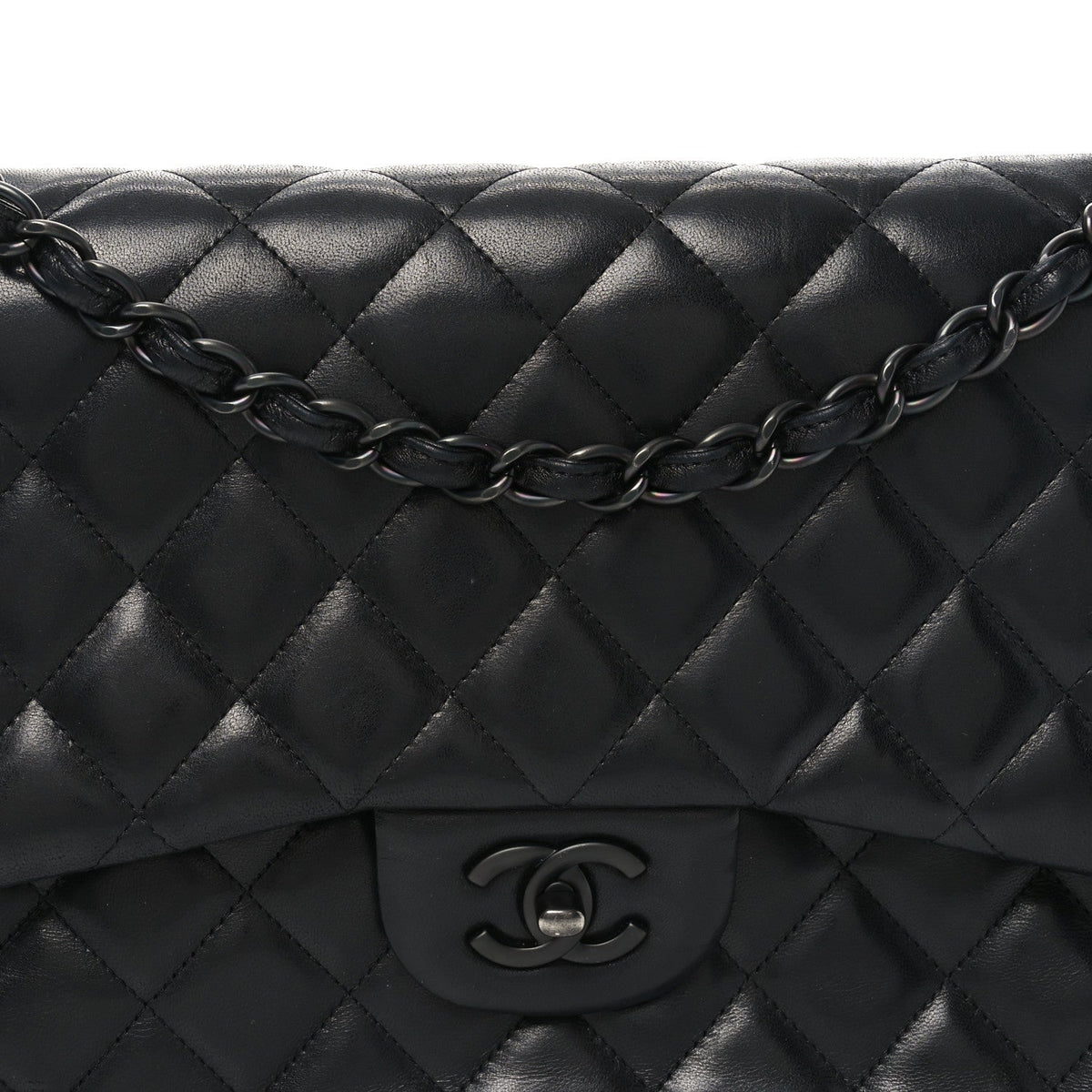 Lambskin Quilted Jumbo Double Flap So Black At My store