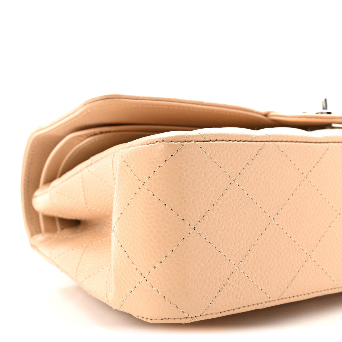Caviar Quilted Medium Double Flap Beige At My store