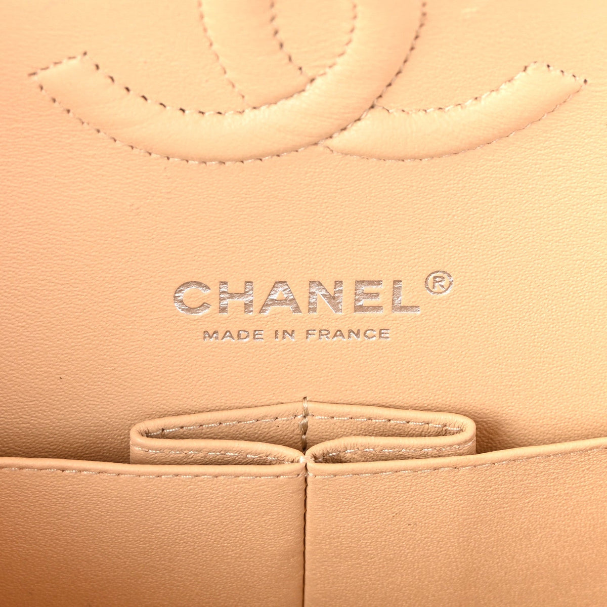 Caviar Quilted Medium Double Flap Beige At My store