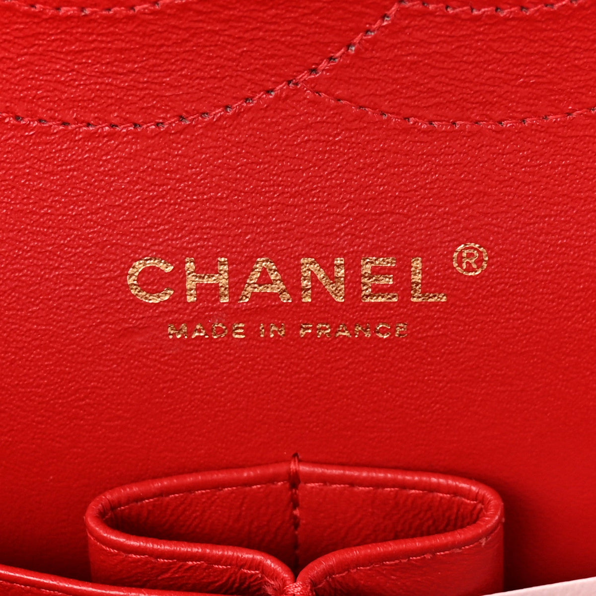 Lambskin Quilted Jumbo Double Flap Red At My store
