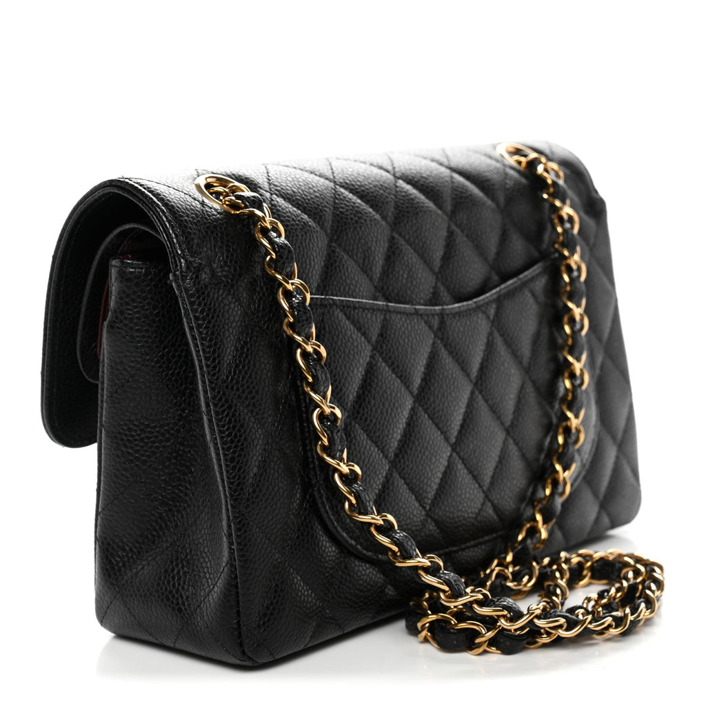 Caviar Quilted Small Double Flap Black At My store