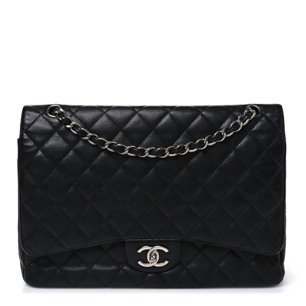 Caviar Quilted Maxi Double Flap Black At My store