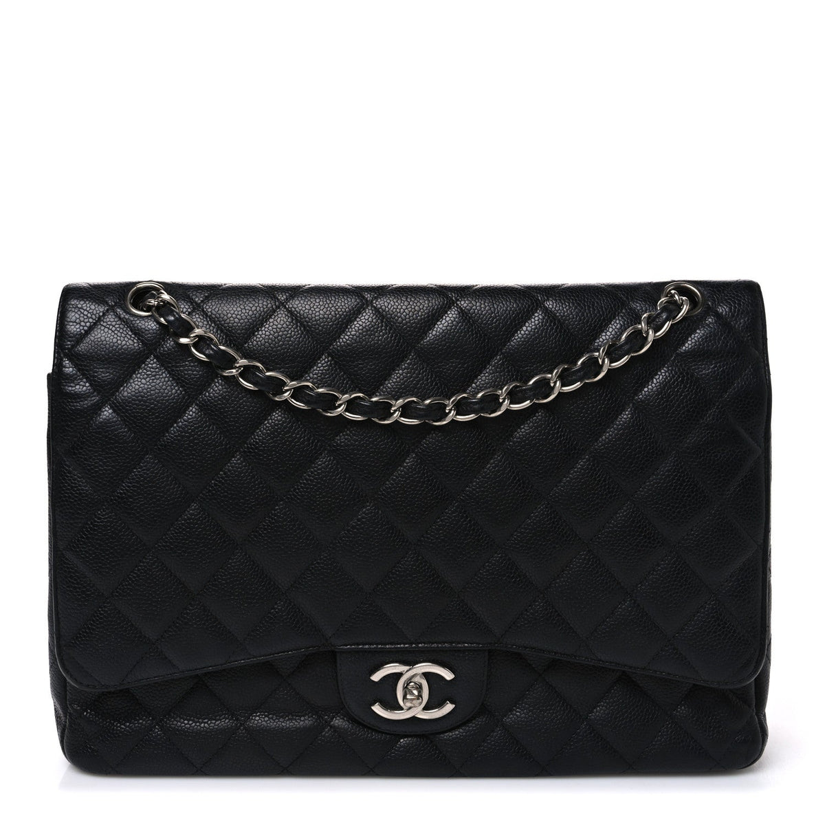Caviar Quilted Maxi Double Flap Black At My store