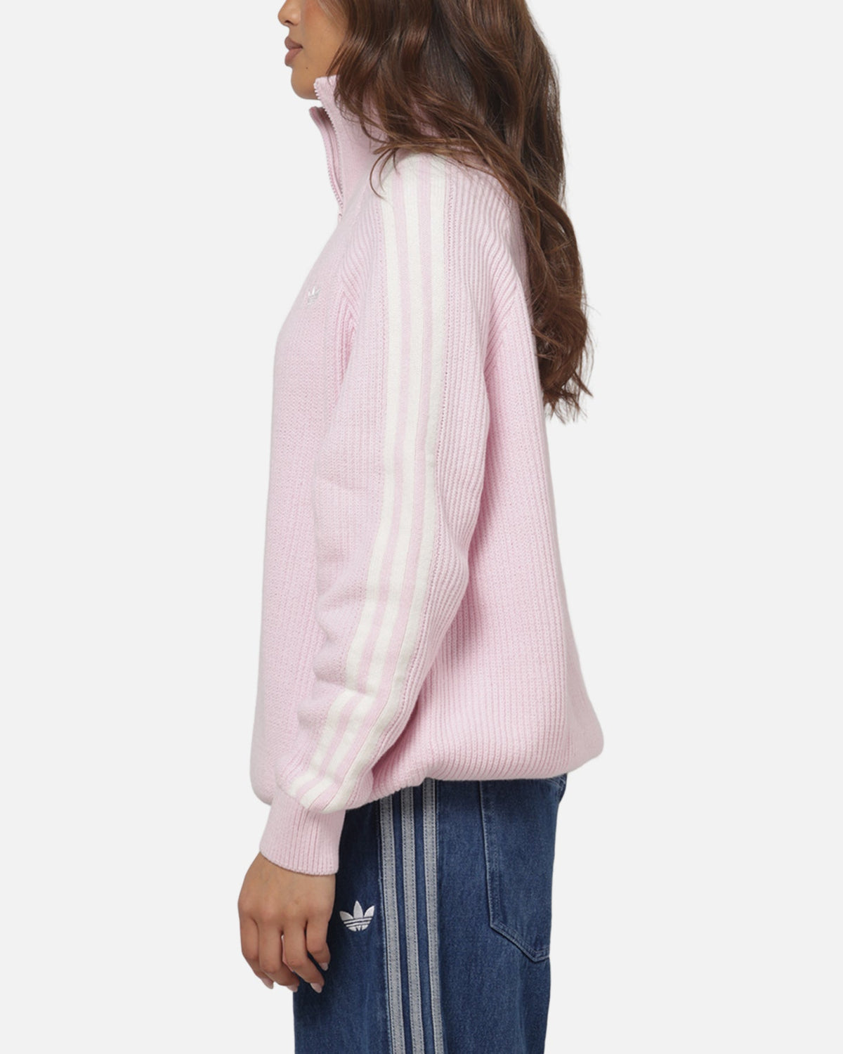Best-Selling Adidas Women's Funnel Neck Quarter Zip Sweatshirt Pink