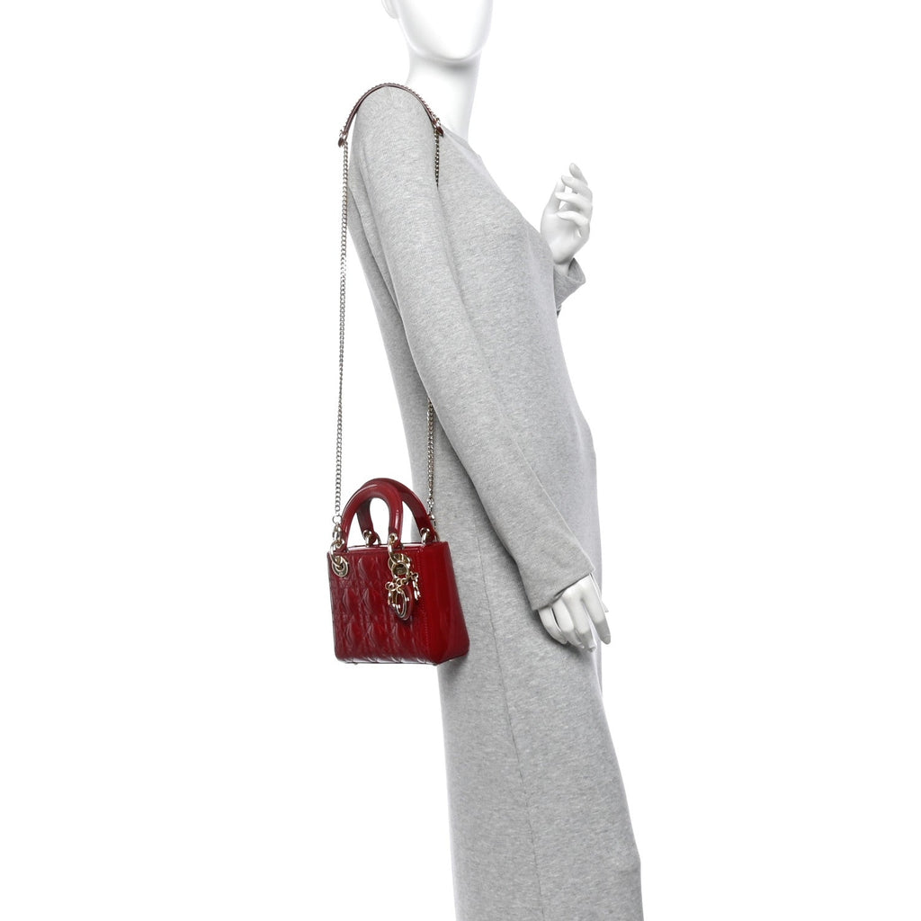 Patent Cannage Mini Lady Dior Red AT My store
