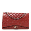 Caviar Quilted Maxi Double Flap Dark Red At My store