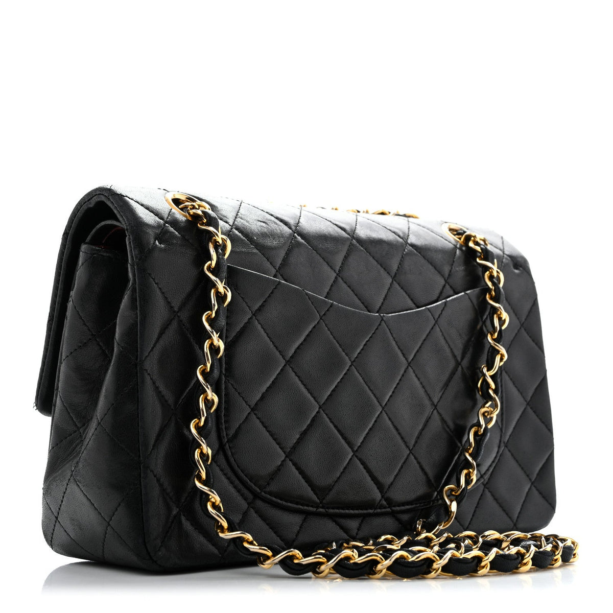 Lambskin Quilted Small Double Flap Black At My store