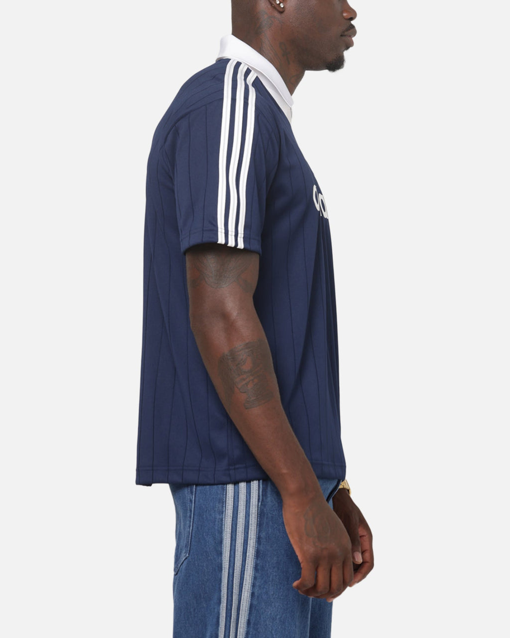 Best-Selling Adidas Drop Needle Pinstripe Jersey Night Indigo