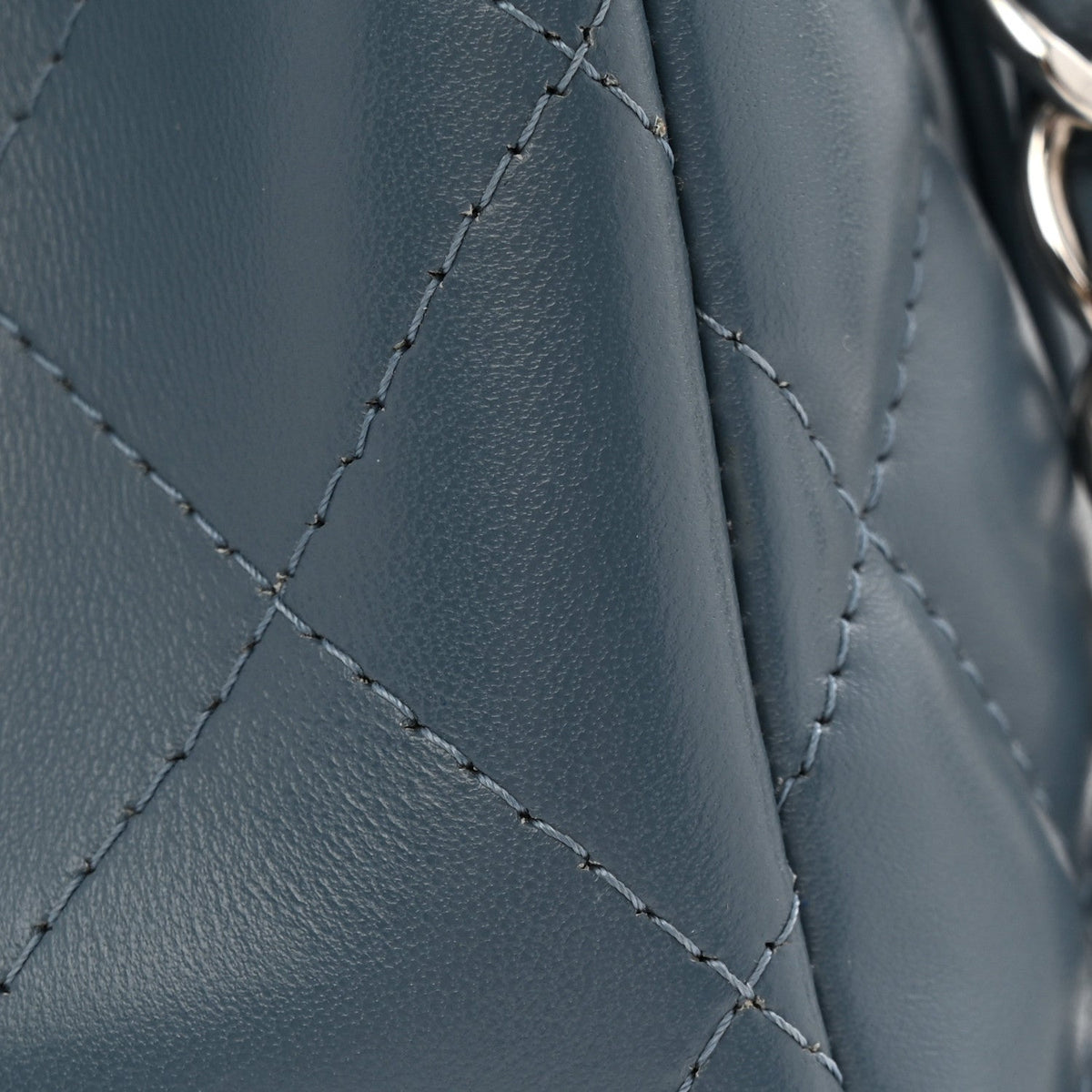 Lambskin Quilted Jumbo Double Flap Dark Blue At My store