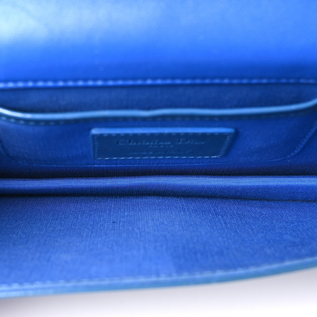 Patent Cannage Lady Dior Convertible Clutch Blue AT My store