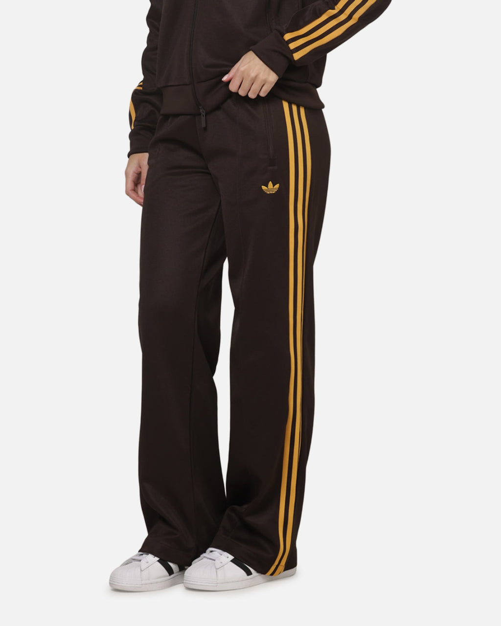 Best-Selling Adidas Women's Classic Track Pants Brown/Yellow