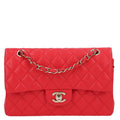 Caviar Quilted Small Double Flap Red At My store