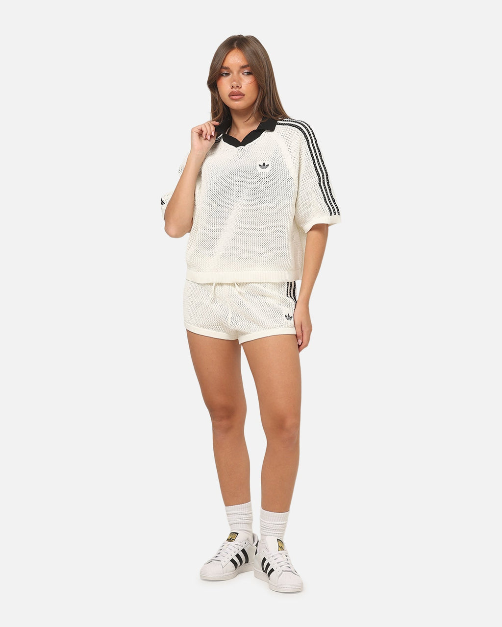Best-Selling Adidas Women's Crochet Shorts White/Black