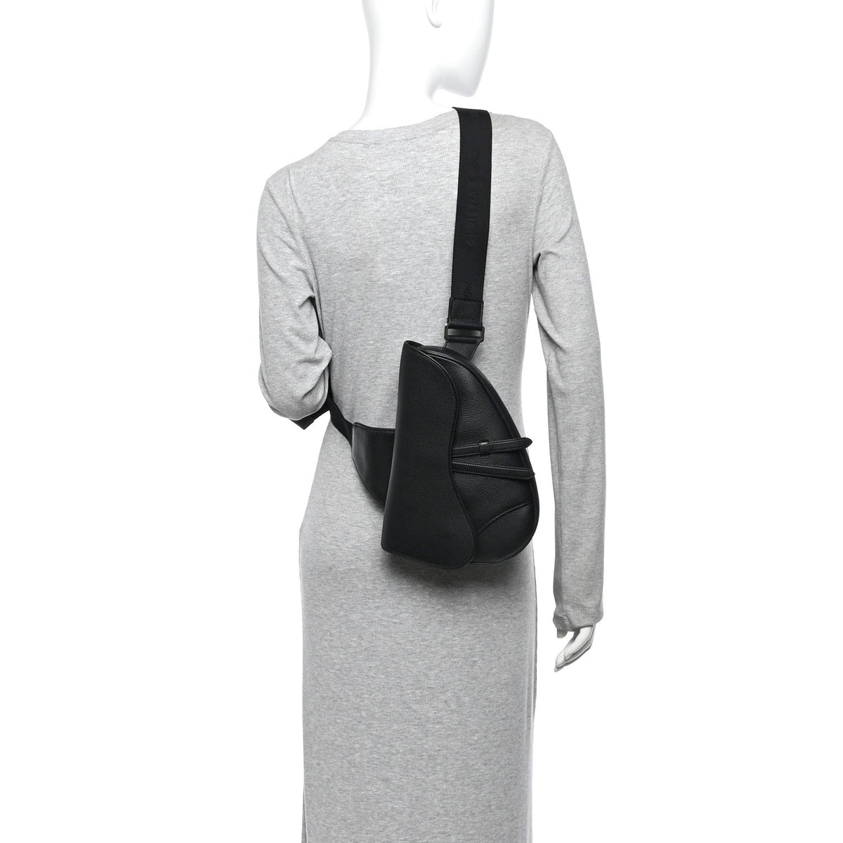 Grained Calfskin Kim Jones Saddle Bag Black AT My store