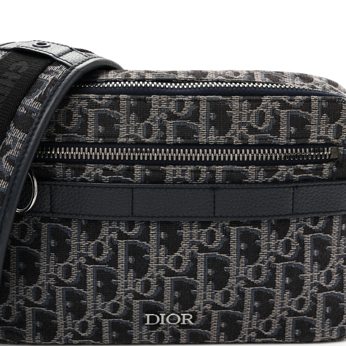 HOMME Oblique Jacquard Safari Messenger Navy Blue AT My store