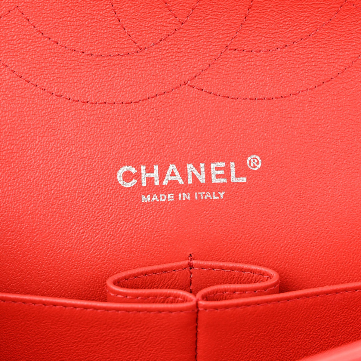 Lambskin Quilted Jumbo Double Flap Red At My store