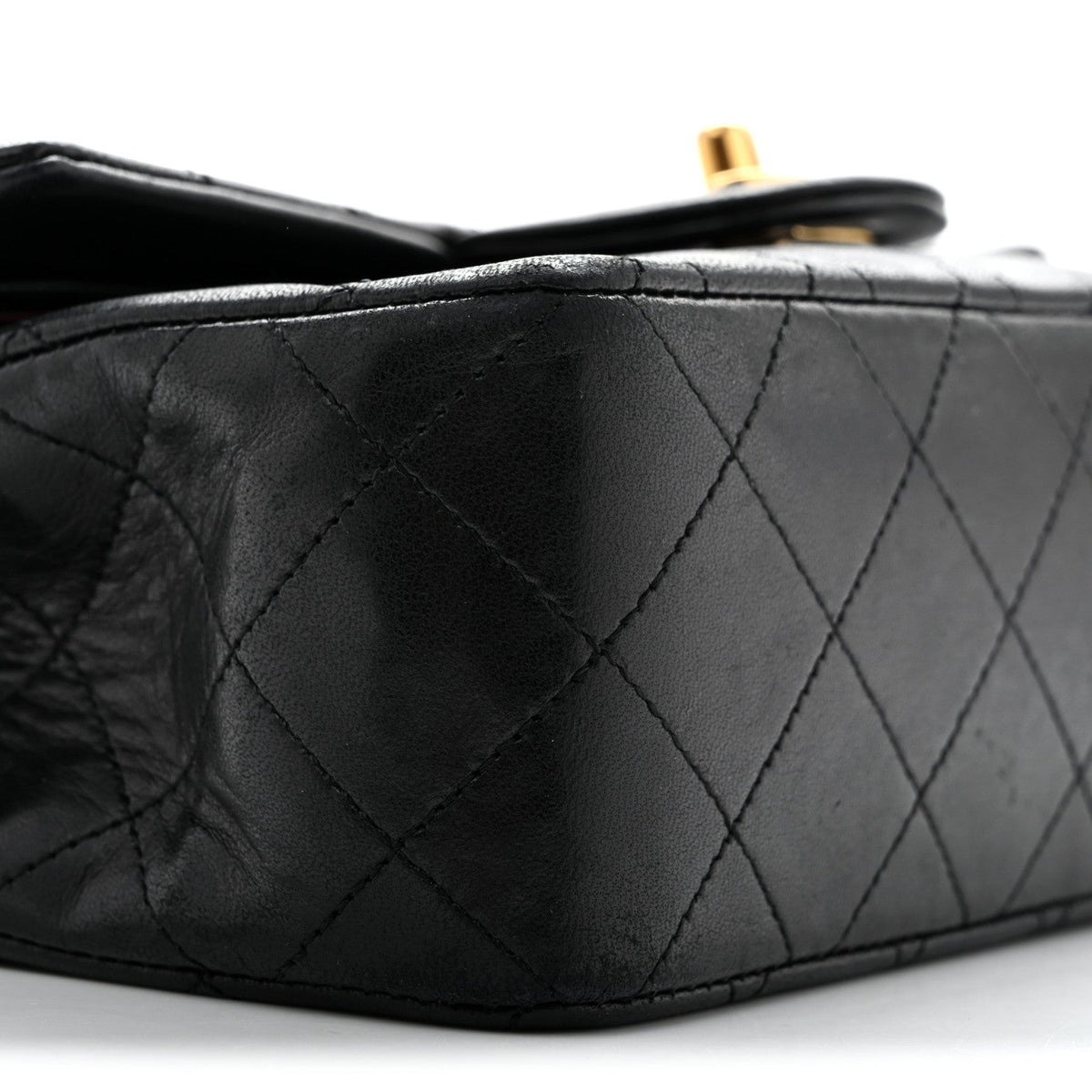 Lambskin Quilted Small Double Flap Black At My store