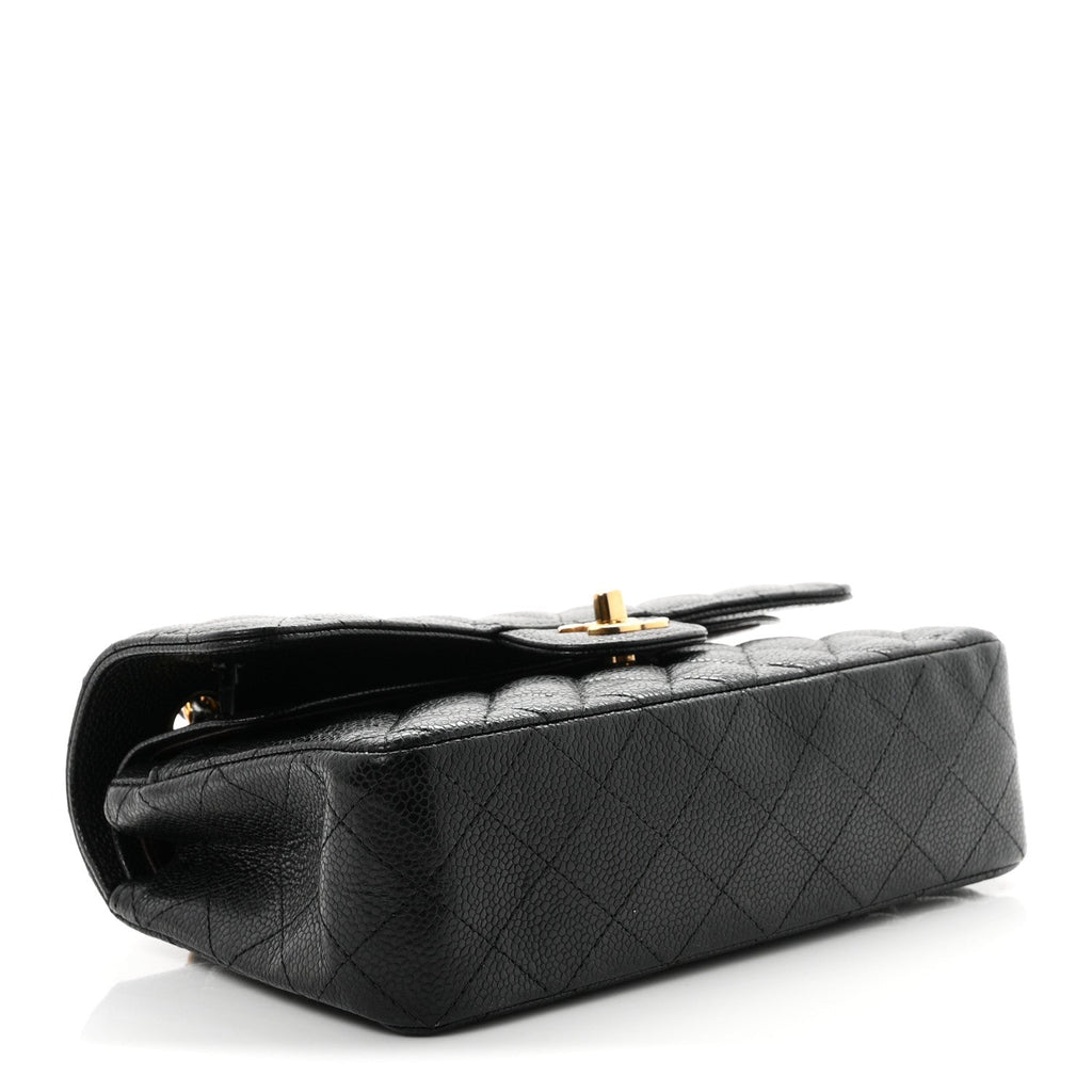 Caviar Quilted Small Double Flap Black At My store
