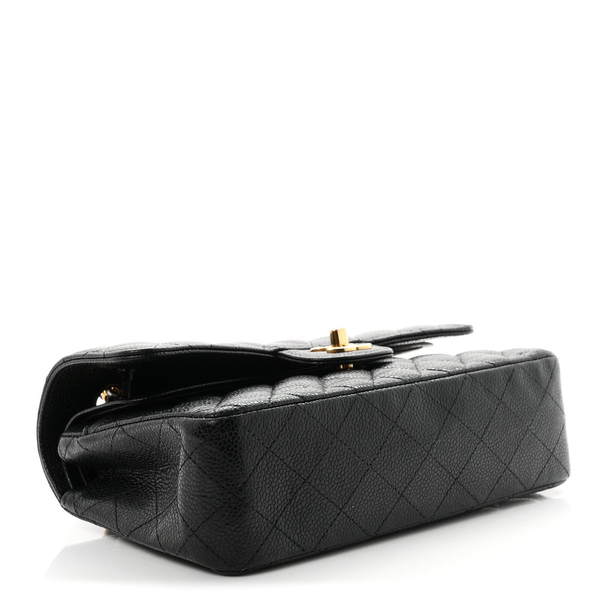 Caviar Quilted Small Double Flap Black At My store