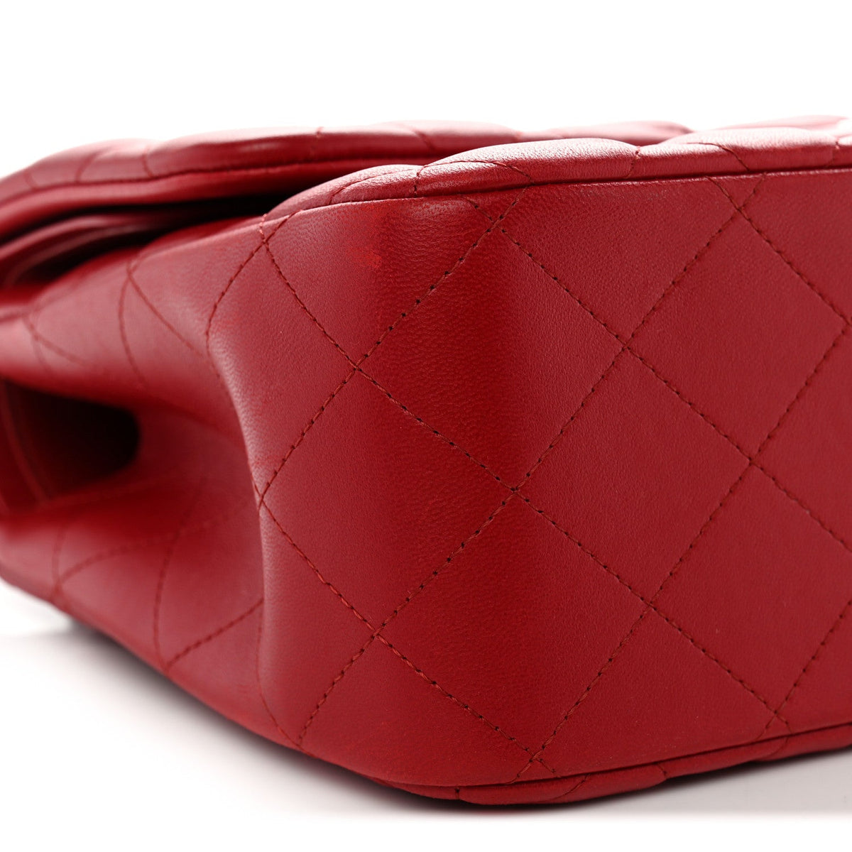 Lambskin Quilted Jumbo Double Flap Red At My store