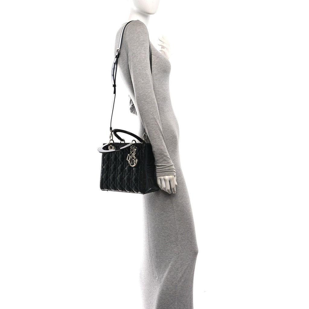Patent Cannage Medium Lady Dior Black AT My store