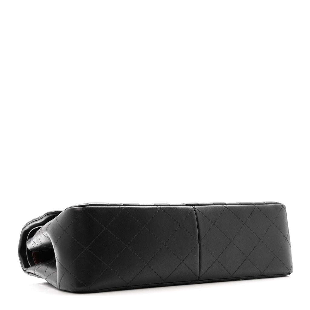 Lambskin Quilted Jumbo Double Flap Black At My store