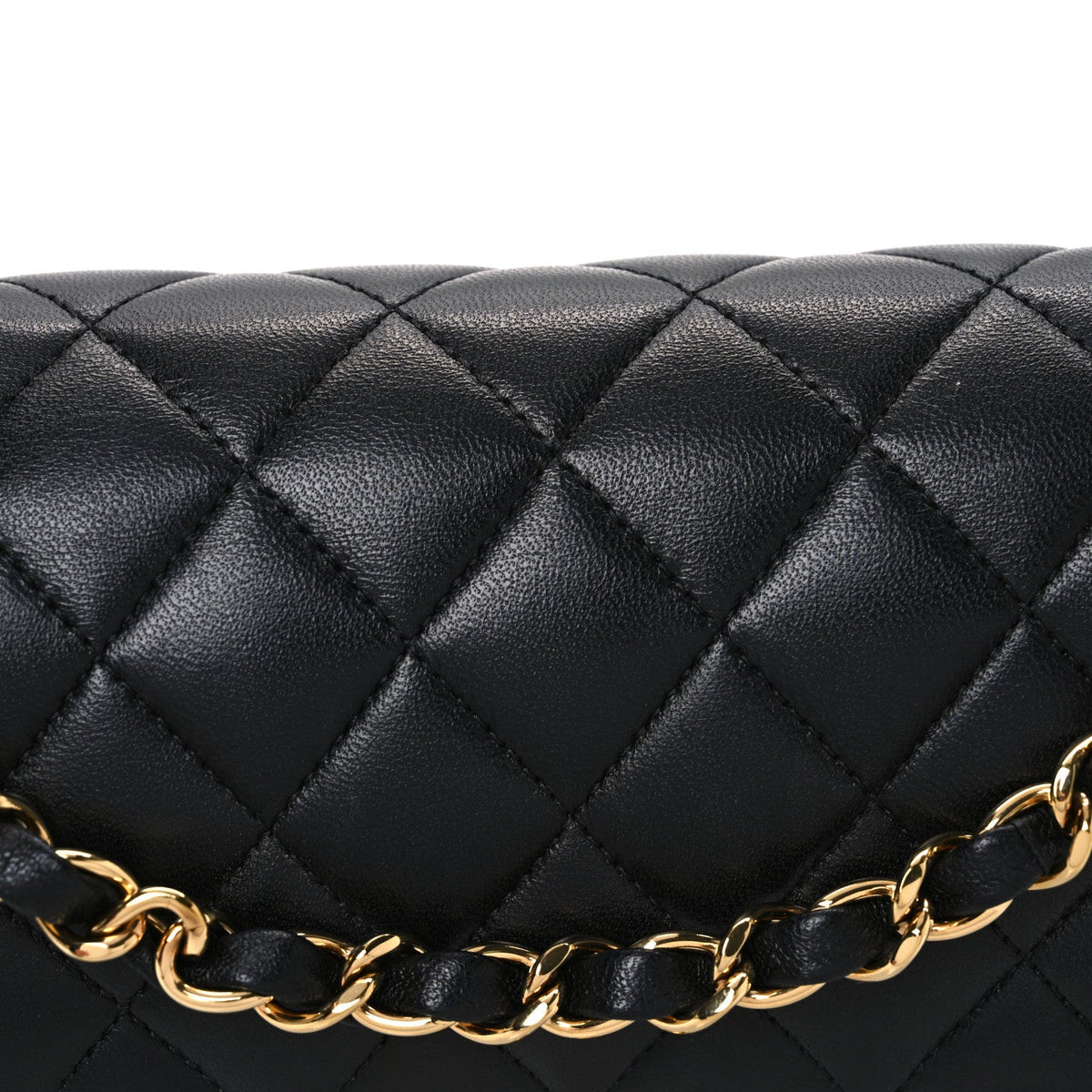 Lambskin Quilted Small Double Flap Black At My store