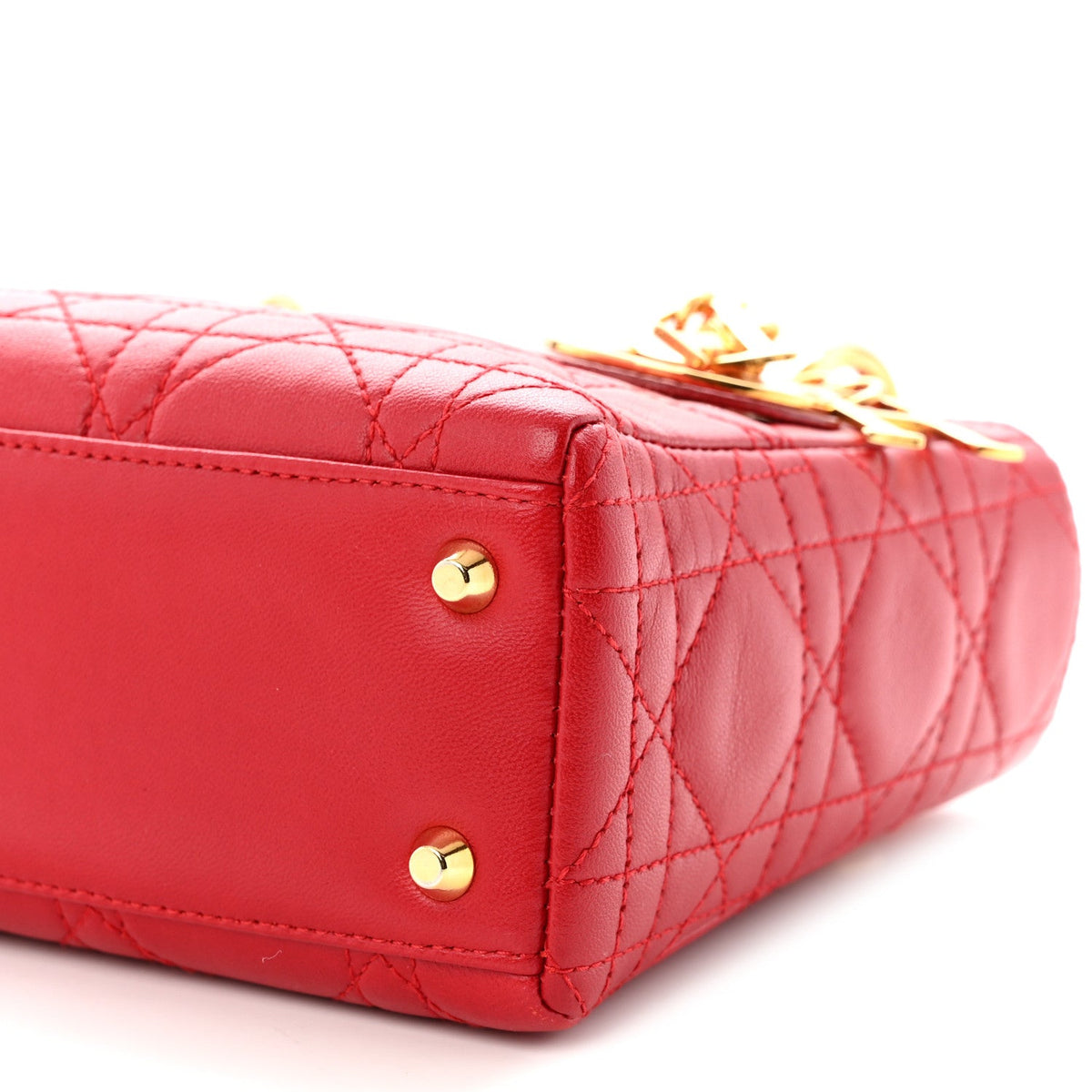 Lambskin Cannage Mini Lady Dior Red AT My store
