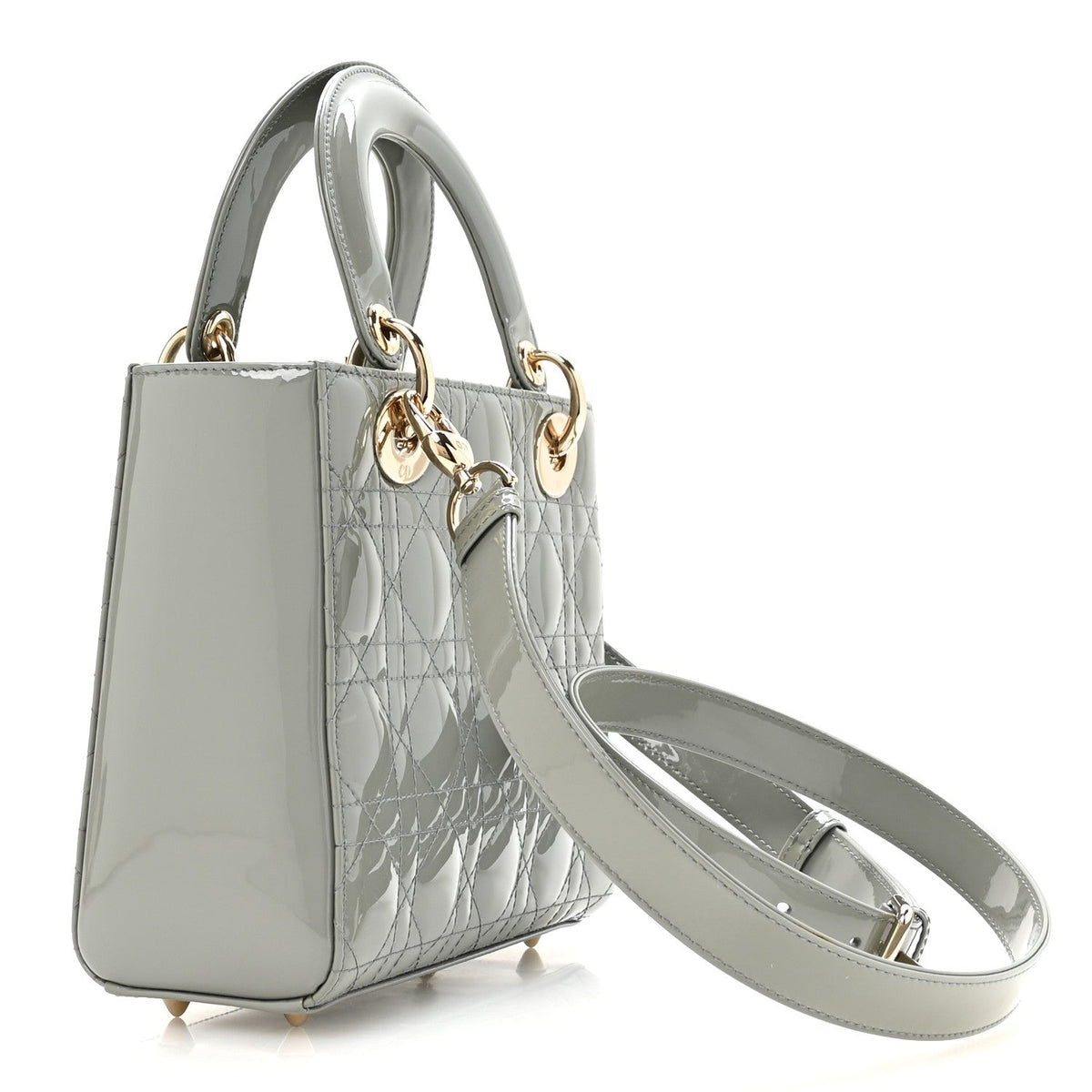 Patent Cannage Small Lady Dior Grey AT My store