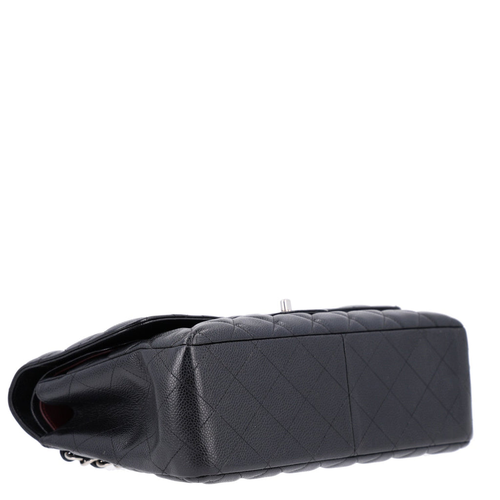 Caviar Quilted Jumbo Double Flap Black At My store