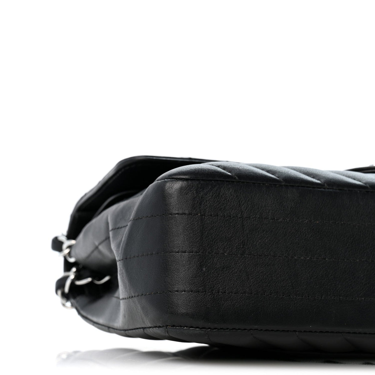 Lambskin Chevron Quilted Medium Double Flap Black At My store