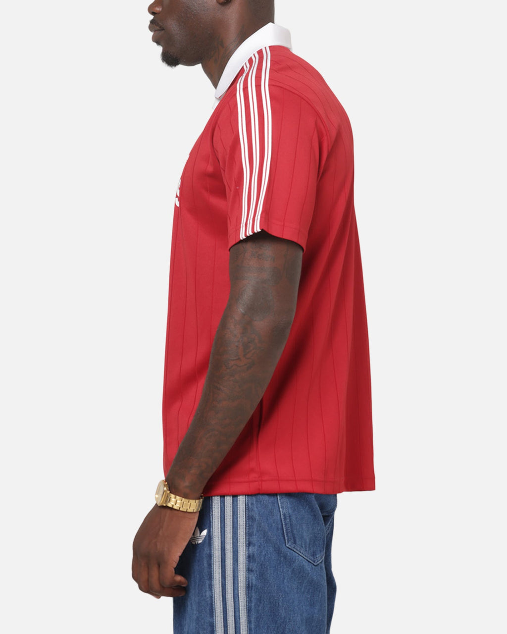 Best-Selling Adidas Drop Needle Pinstripe Jersey Red