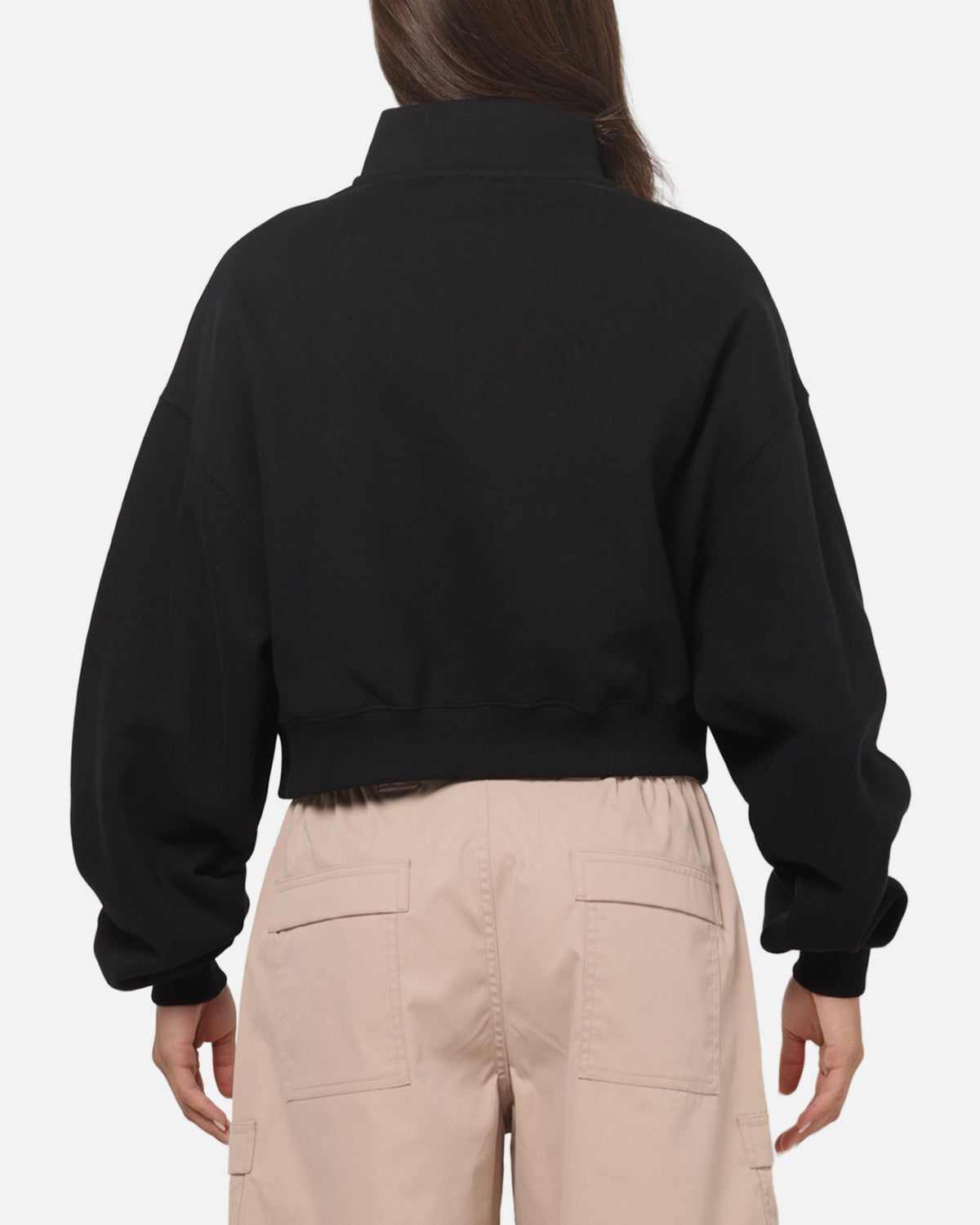 Top Seller Nike Women's Studio Fleece Oversized 1/4-Zip Cropped Top Black