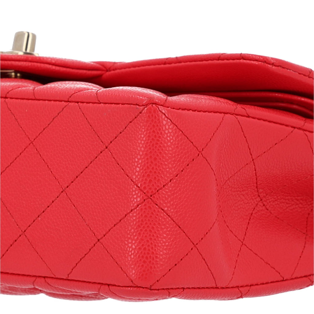 Caviar Quilted Small Double Flap Red At My store