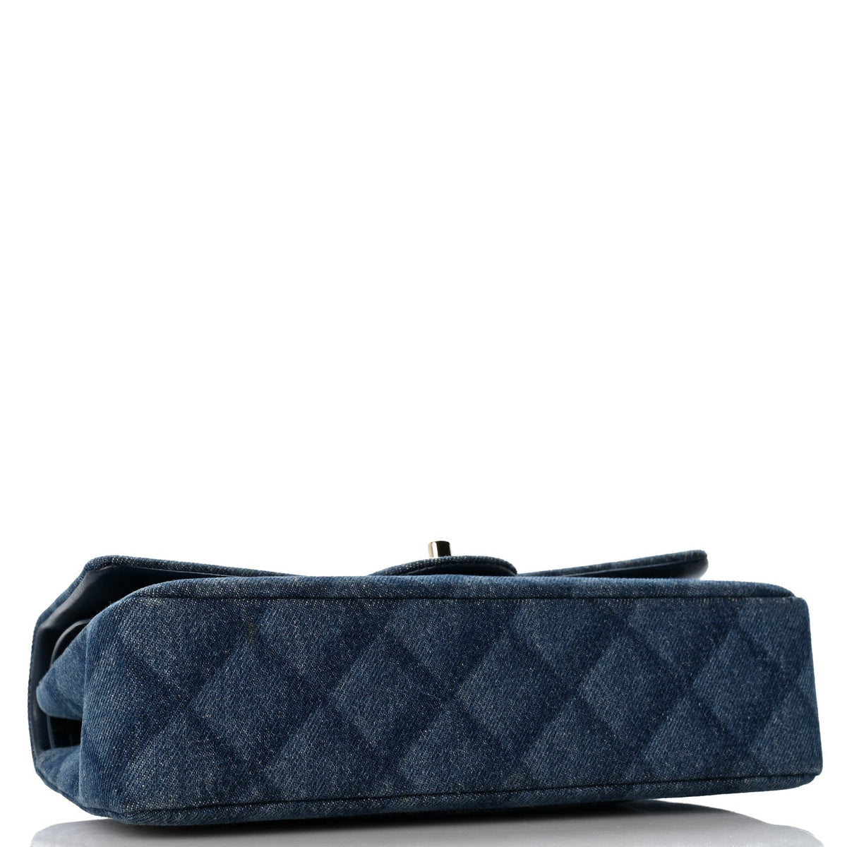 Printed Denim Quilted Medium Double Flap Light Blue At My store