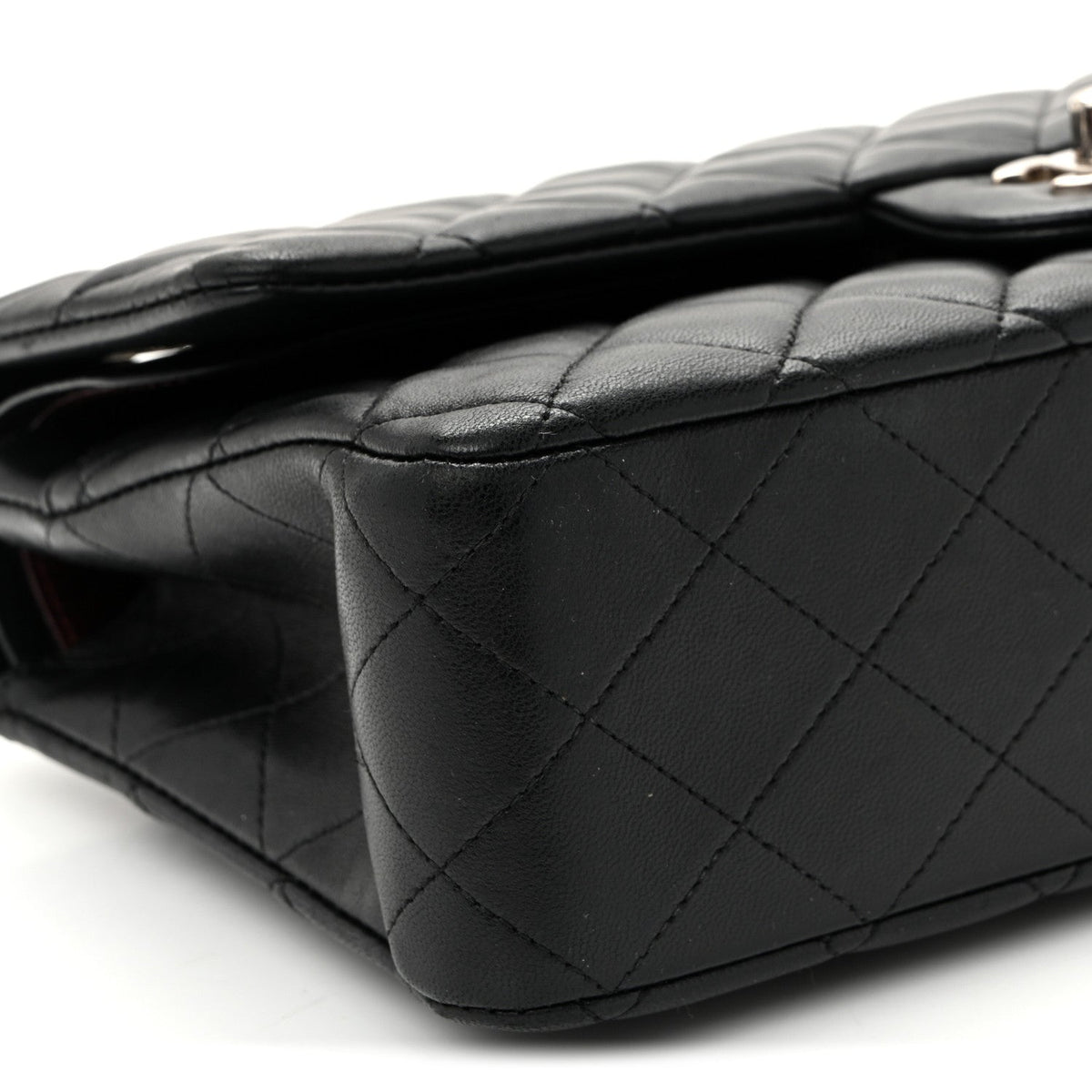 Lambskin Quilted Medium Double Flap  Black At My store