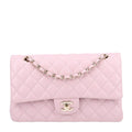 Caviar Quilted Medium Double Flap Light Pink At My store
