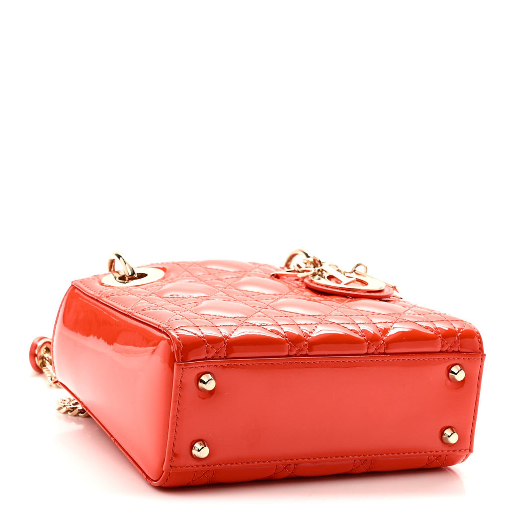 Patent Cannage Mini Lady Dior Orange AT My store